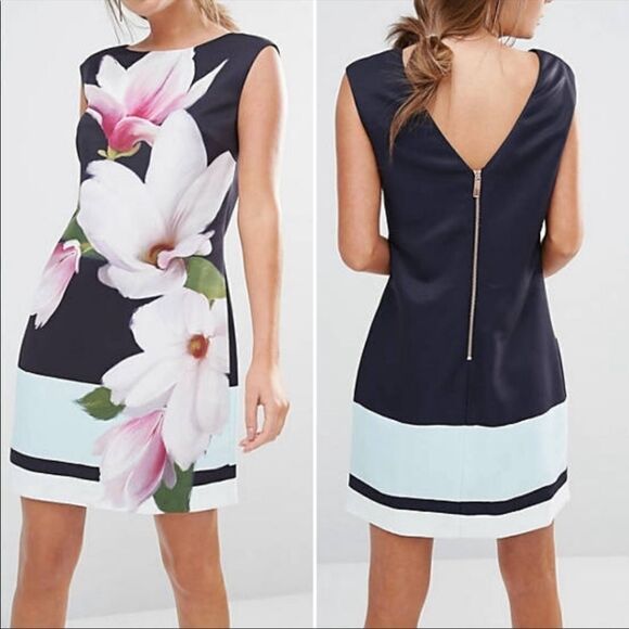 Ted Baker Dalyn Shift Dress in Magnolia Stripe Print Size 0 - Picture 1 of 10